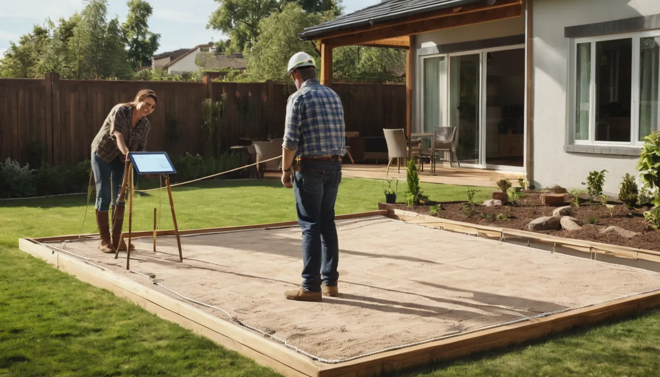 A provider reviewing patio plans with a homeowner in the San Leandro area